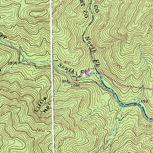 Topographic Map of Little Hollow, VA