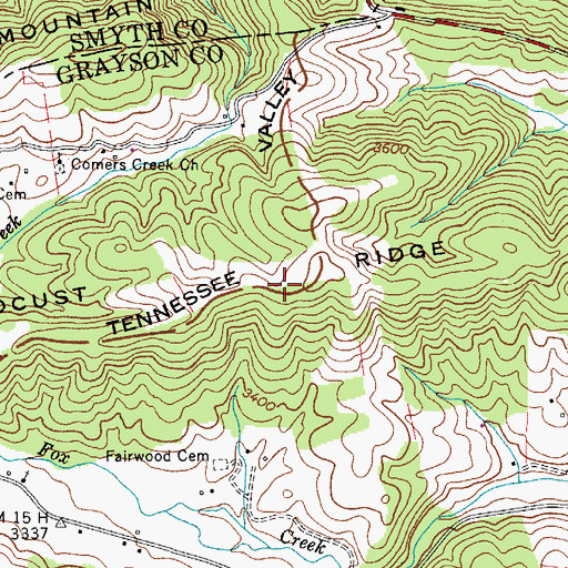 Topographic Map of Locust Ridge, VA