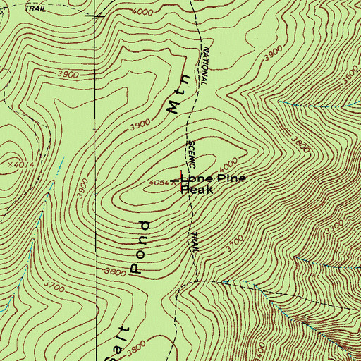Topographic Map of Lone Pine Peak, VA