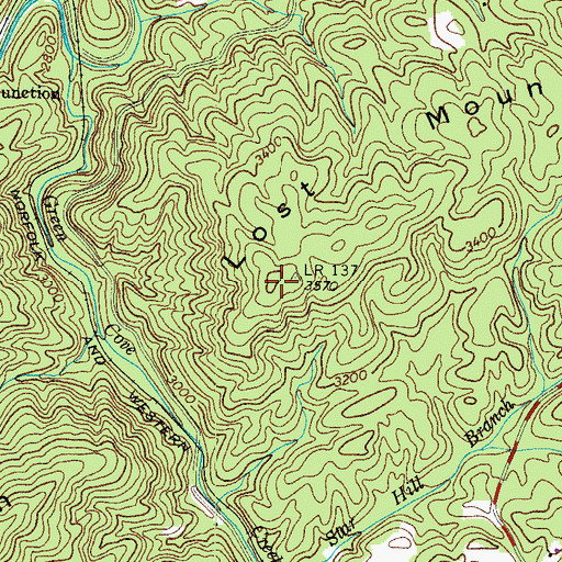 Topographic Map of Lost Mountain, VA
