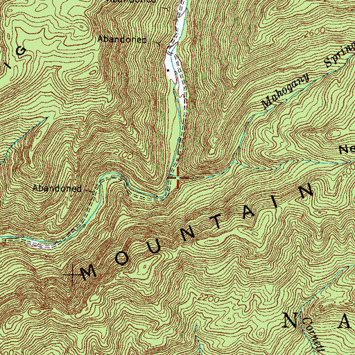 Topographic Map of Mahogany Spring Branch, VA