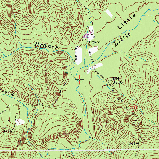 Topographic Map of Meredith Branch, VA