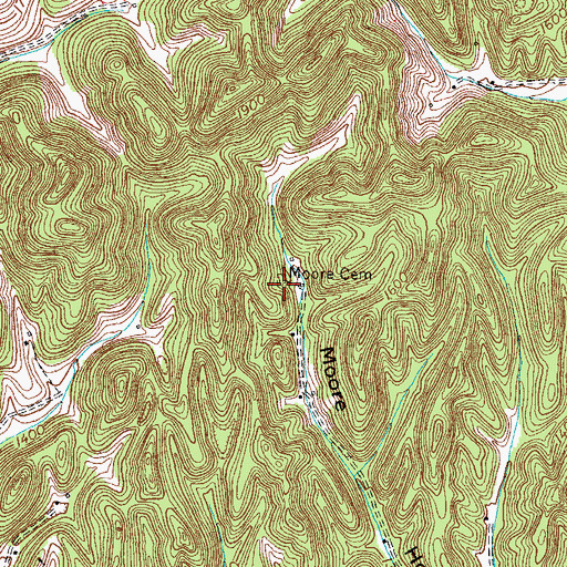 Topographic Map of Moore Cemetery, VA