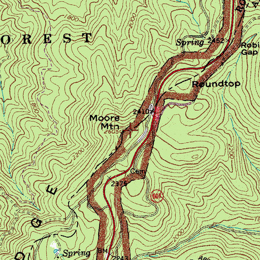 Topographic Map of Moore Mountain, VA