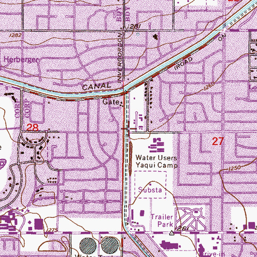Topographic Map of Paiute Elementary School, AZ