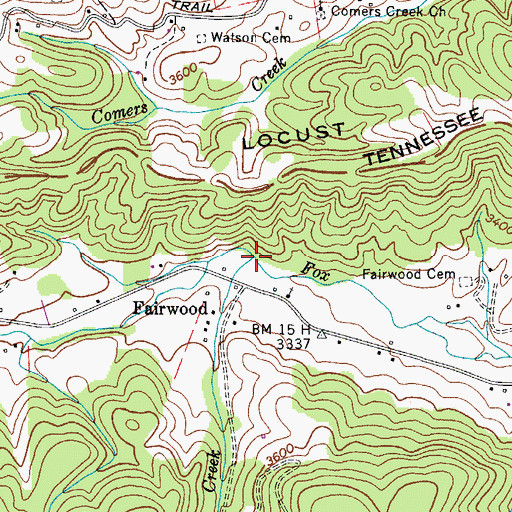 Topographic Map of Opossum Creek, VA