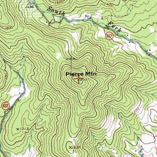 Topographic Map of Pierce Mountain, VA