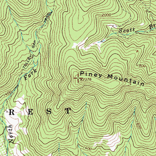 Topographic Map of Piney Mountain, VA