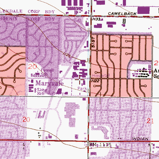 Topographic Map of Palo Verde Branch Library, AZ