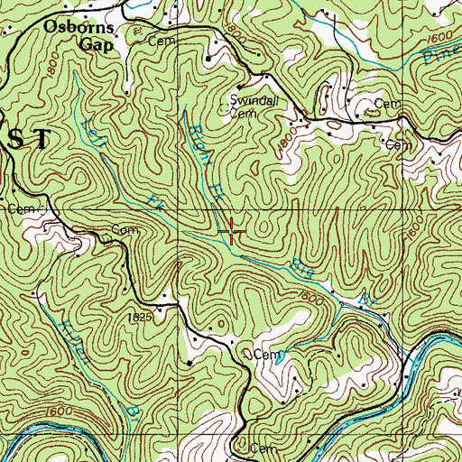 Topographic Map of Right Fork Big Branch, VA