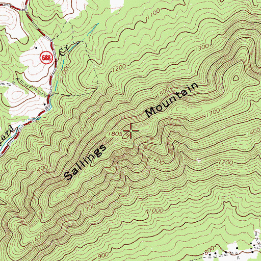 Topographic Map of Sallings Mountain, VA