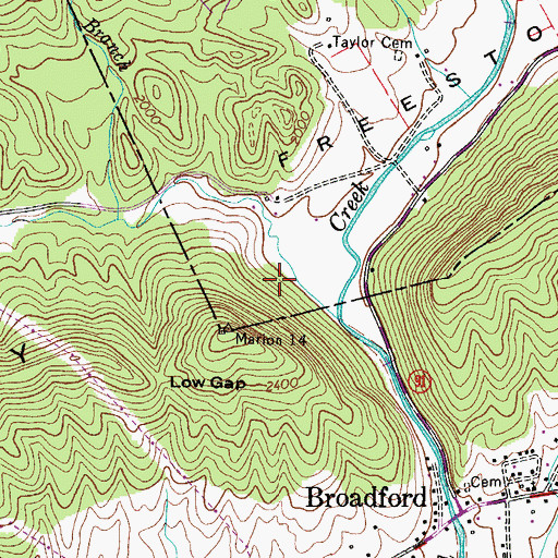 Topographic Map of Freestone Valley, VA