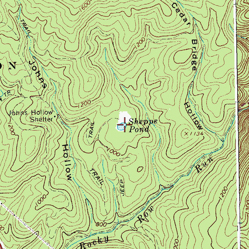 Topographic Map of Sheppe Pond, VA