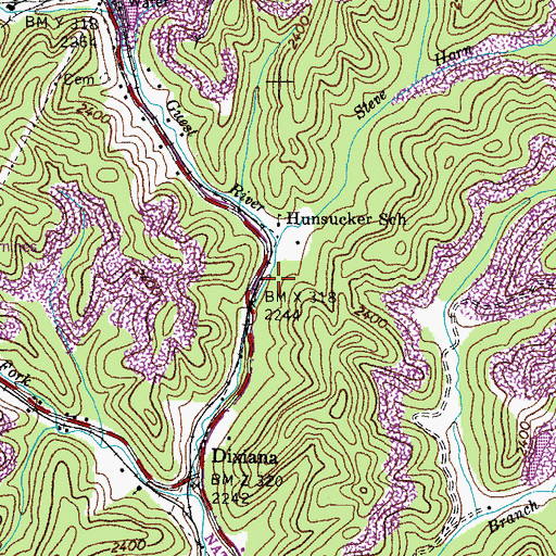 Topographic Map of Steve Horn Branch, VA