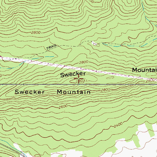 Topographic Map of Swecker Mountain, VA
