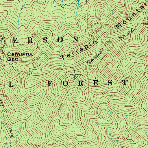 Topographic Map of Terrapin Mountain, VA
