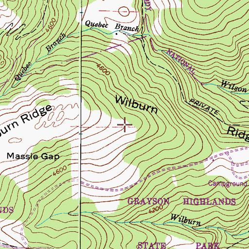 Topographic Map of Wilburn Ridge, VA