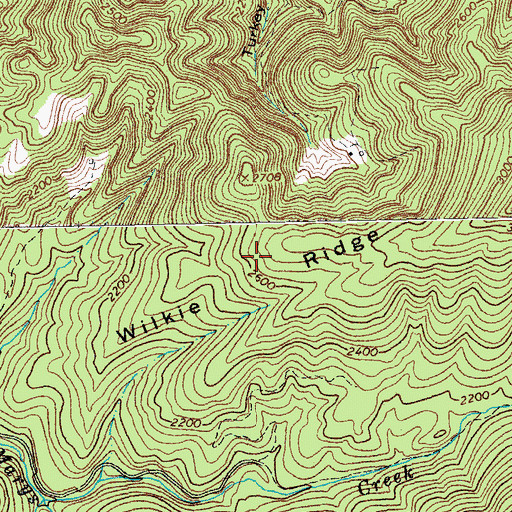 Topographic Map of Wilkie Ridge, VA
