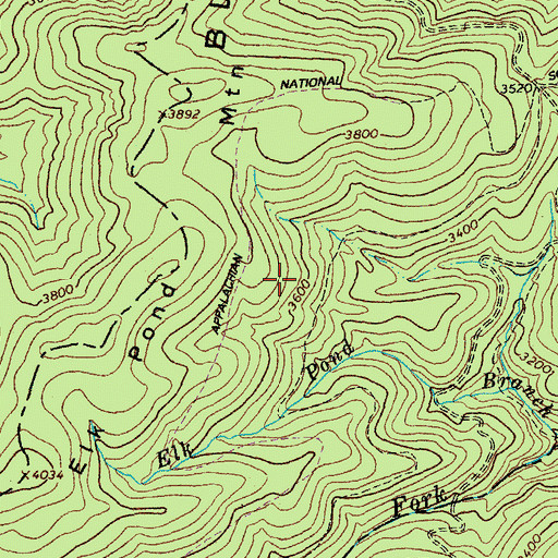 Topographic Map of Seeley Woodworth Trail Shelter, VA