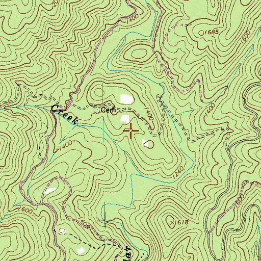 Topographic Map of Shady Mountain Campground, VA
