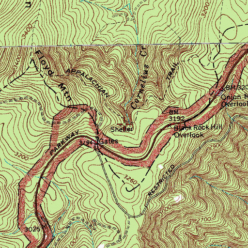 Topographic Map of Cornelius Shelter, VA