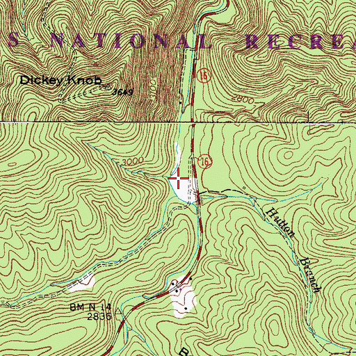 Topographic Map of Raccoon Branch Campground, VA