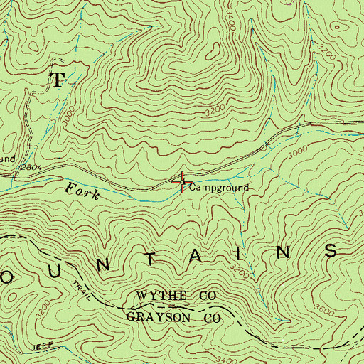 Topographic Map of Hussy Mountain Horse Camp, VA