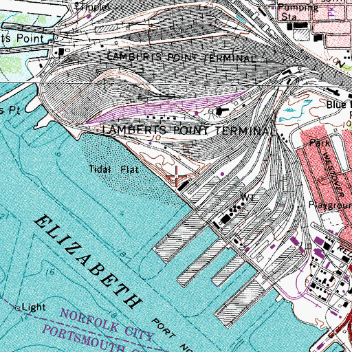 Topographic Map of Lambert Creek (historical), VA