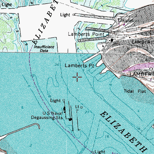 Topographic Map of Lambert Bend, VA