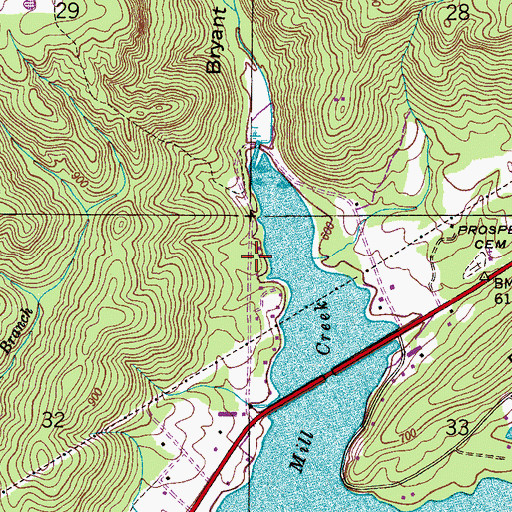 Topographic Map of Glen Haven, AL