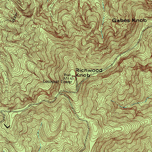 Topographic Map of Bull Mountain, VA