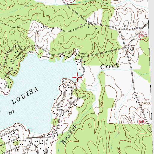 Topographic Map of Lake Louisa Dam, VA