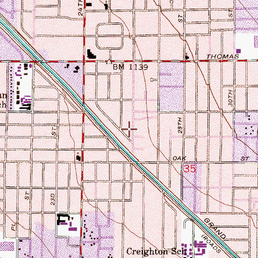 Topographic Map of Phoenix Christian Grade School, AZ