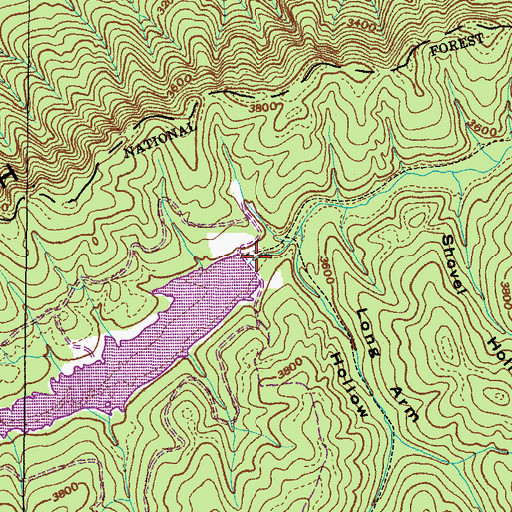 Topographic Map of Hidden Valley Lake Dam, VA