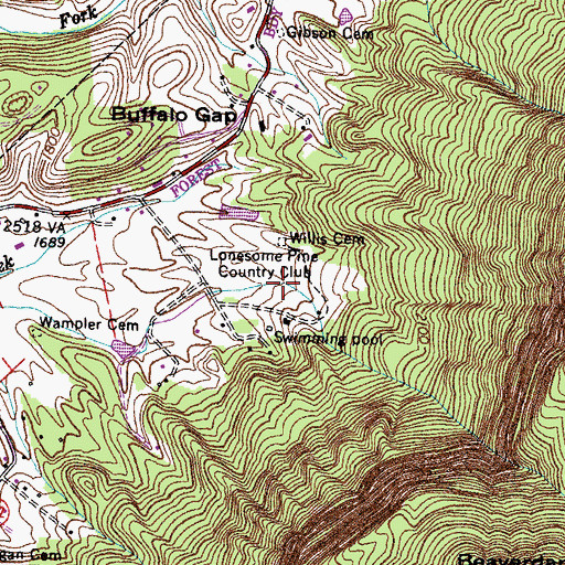 Topographic Map of Lonesome Pine Country Club, VA