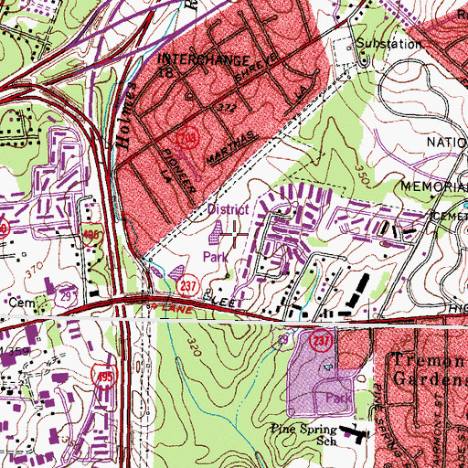 Topographic Map of Jefferson District Park Golf Course, VA