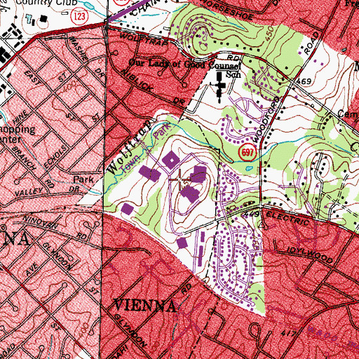 Topographic Map of Vienna Technology Park, VA