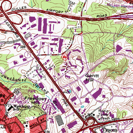 Topographic Map of Greensboro Square Office Complex, VA