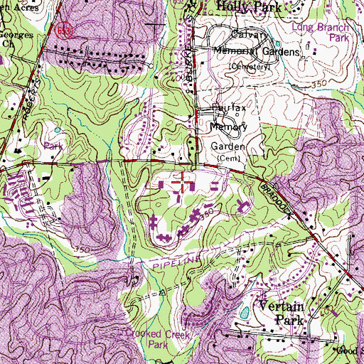 Topographic Map of Northern Virginia Training Center, VA