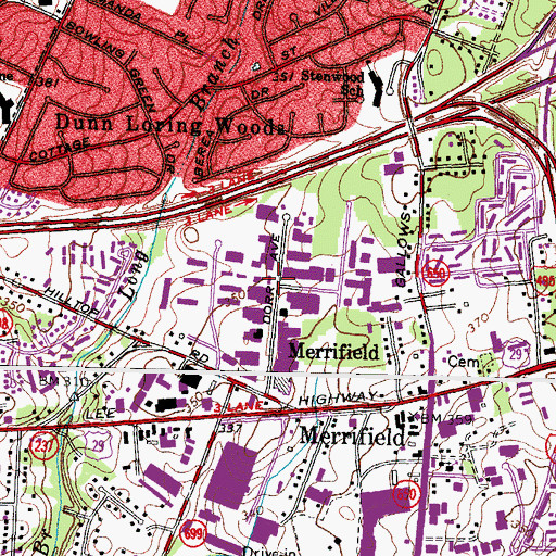 Topographic Map of Lee-Hi Industrial Park, VA