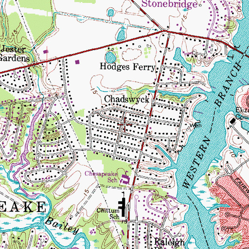 Topographic Map of Chadswyck, VA