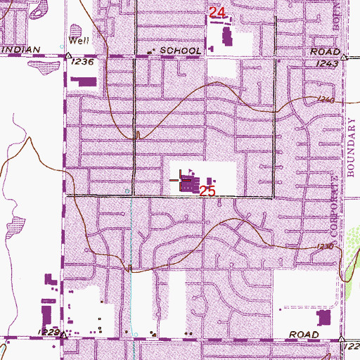 Topographic Map of Pima Elementary School, AZ