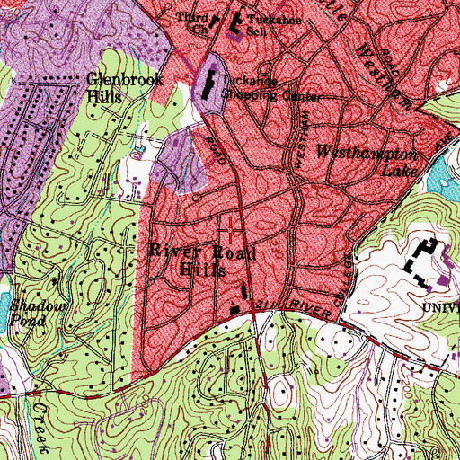 Topographic Map of River Road Hills, VA