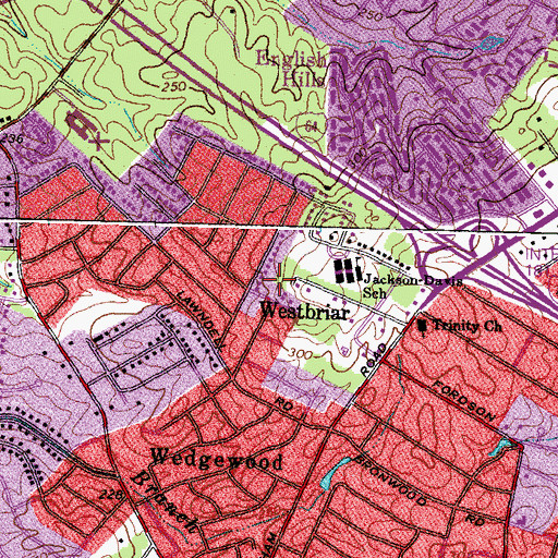 Topographic Map of Westbriar, VA