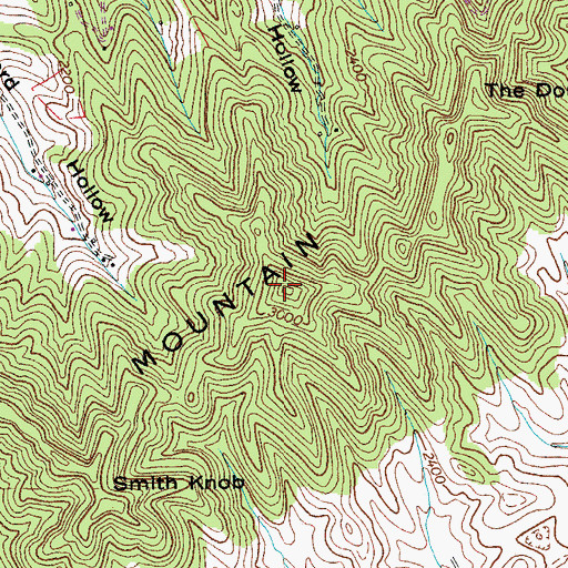 Topographic Map of River Mountain, VA