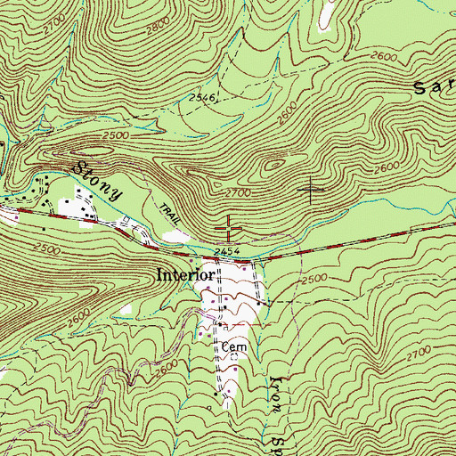 Topographic Map of Interior Picnic Area, VA
