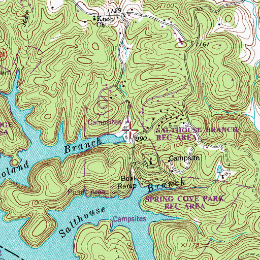 Topographic Map of Salthouse Branch Recreation Area, VA