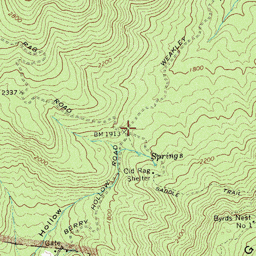 Topographic Map of Oldrag (historical), VA
