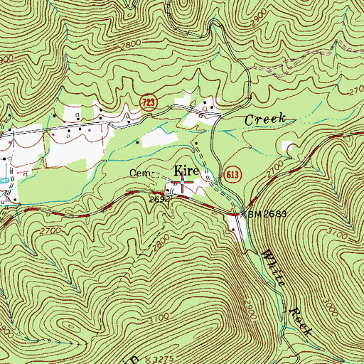 Topographic Map of Kire, VA
