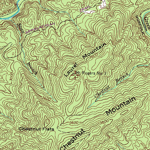 Topographic Map of Laurel Mountain, VA